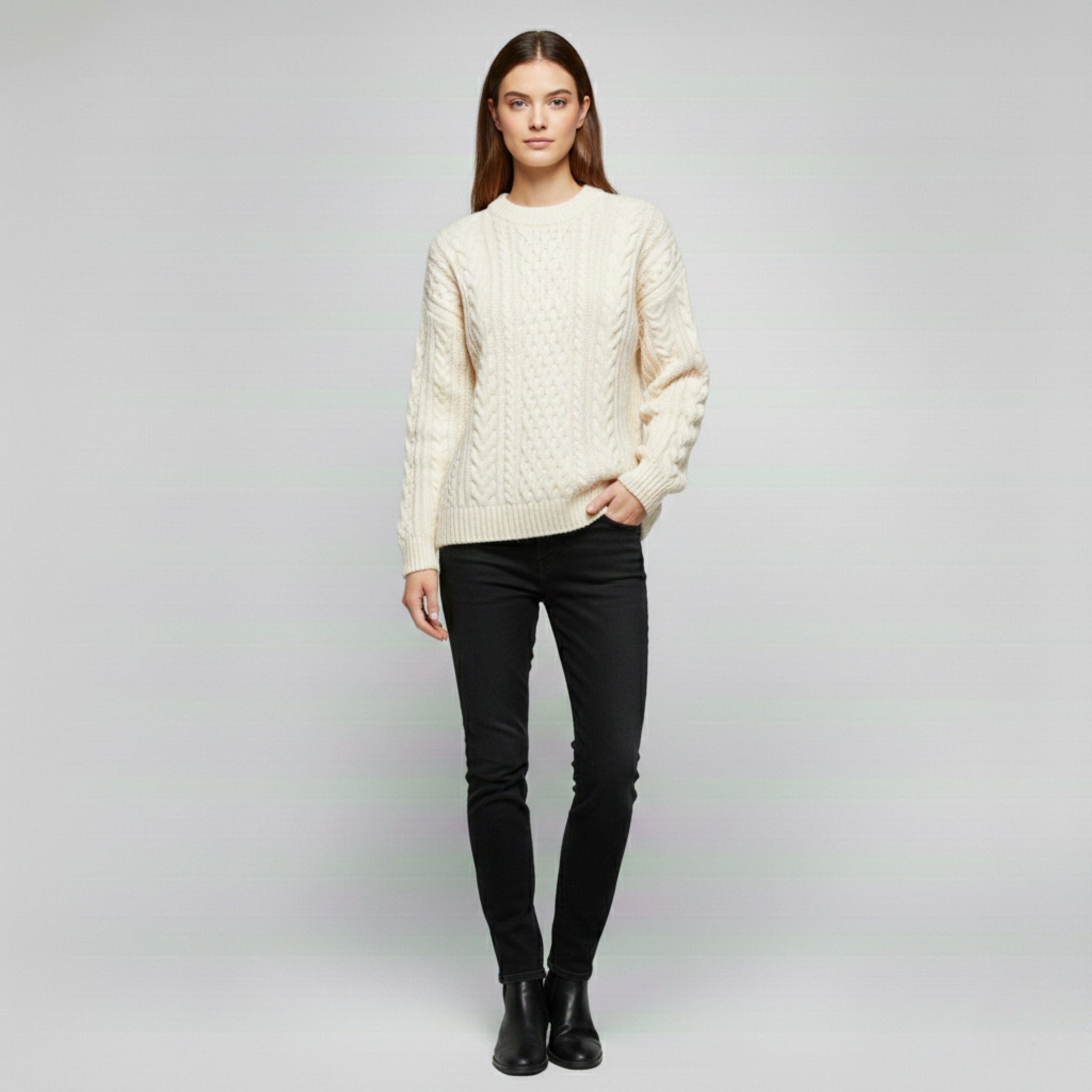 Cable Knit Wool Sweater