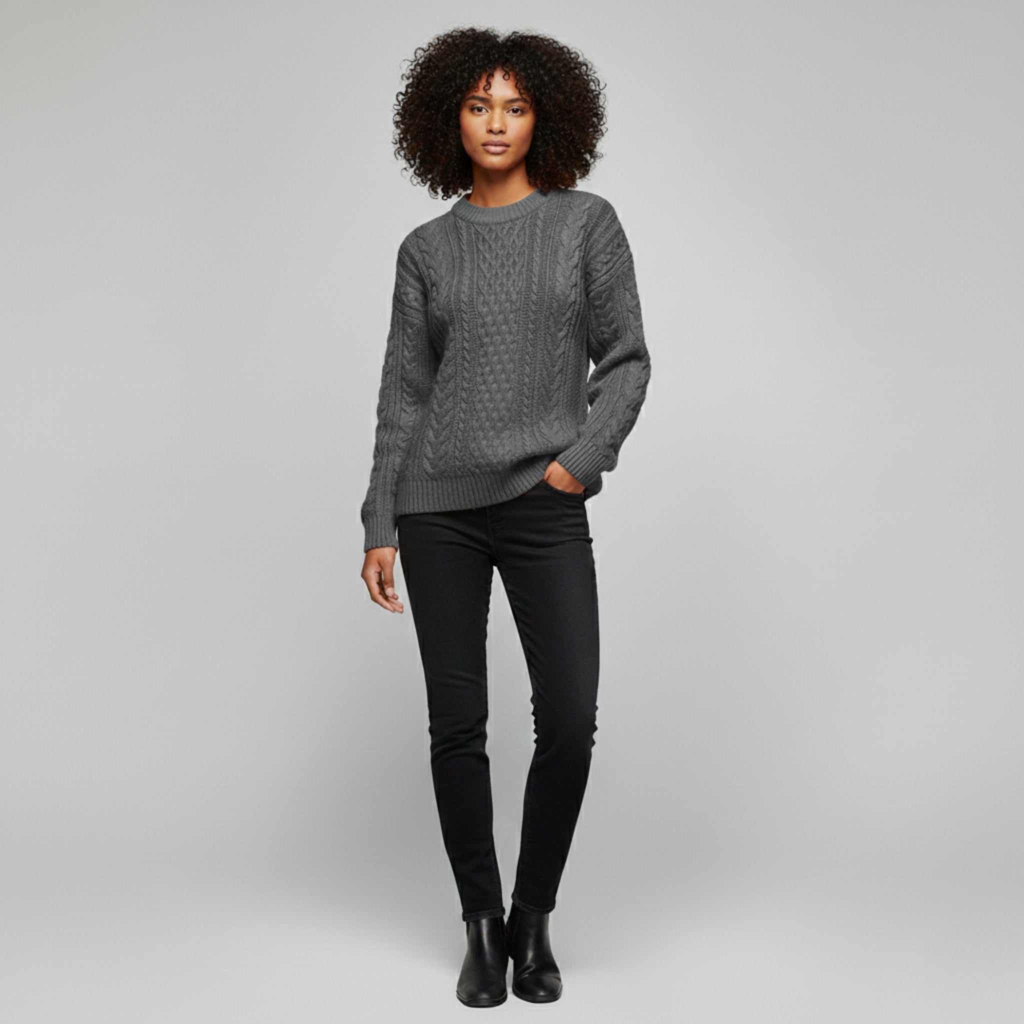 Cable Knit Wool Sweater