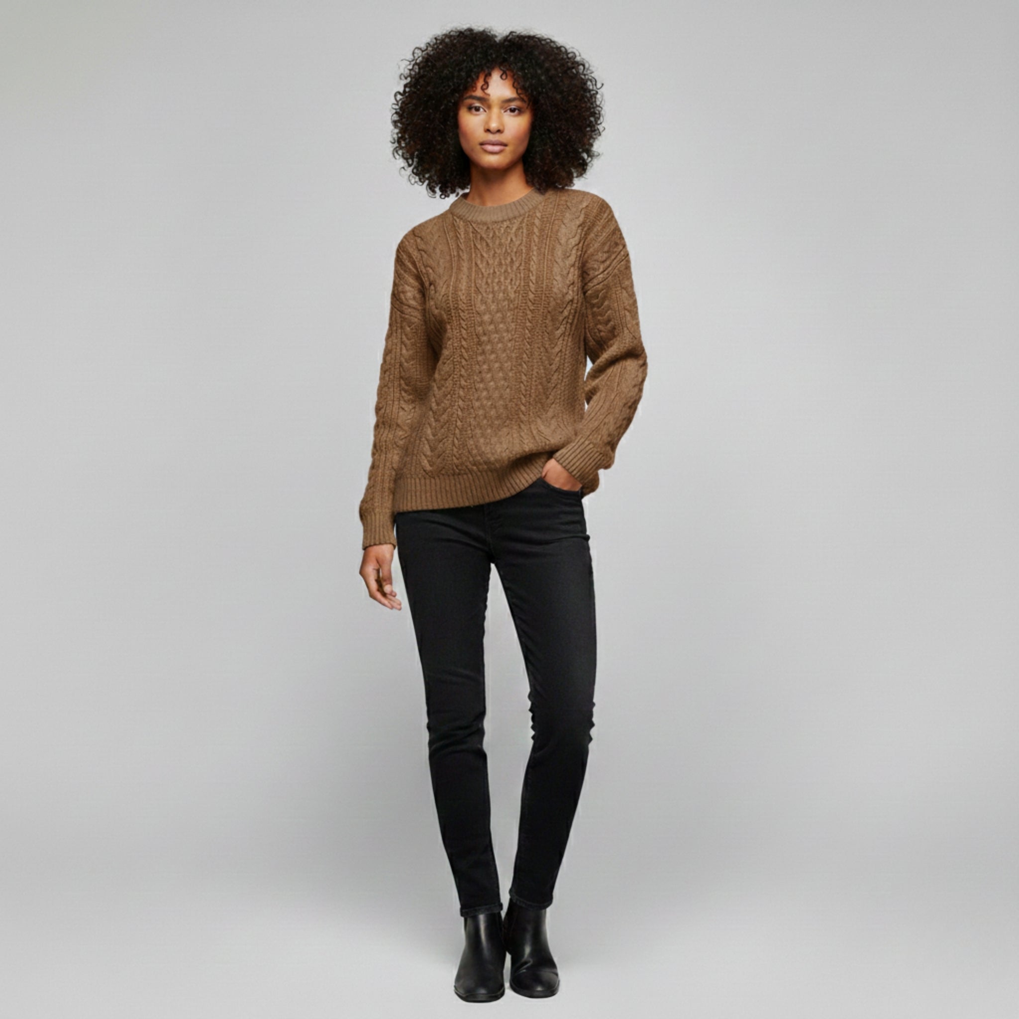 Cable Knit Wool Sweater