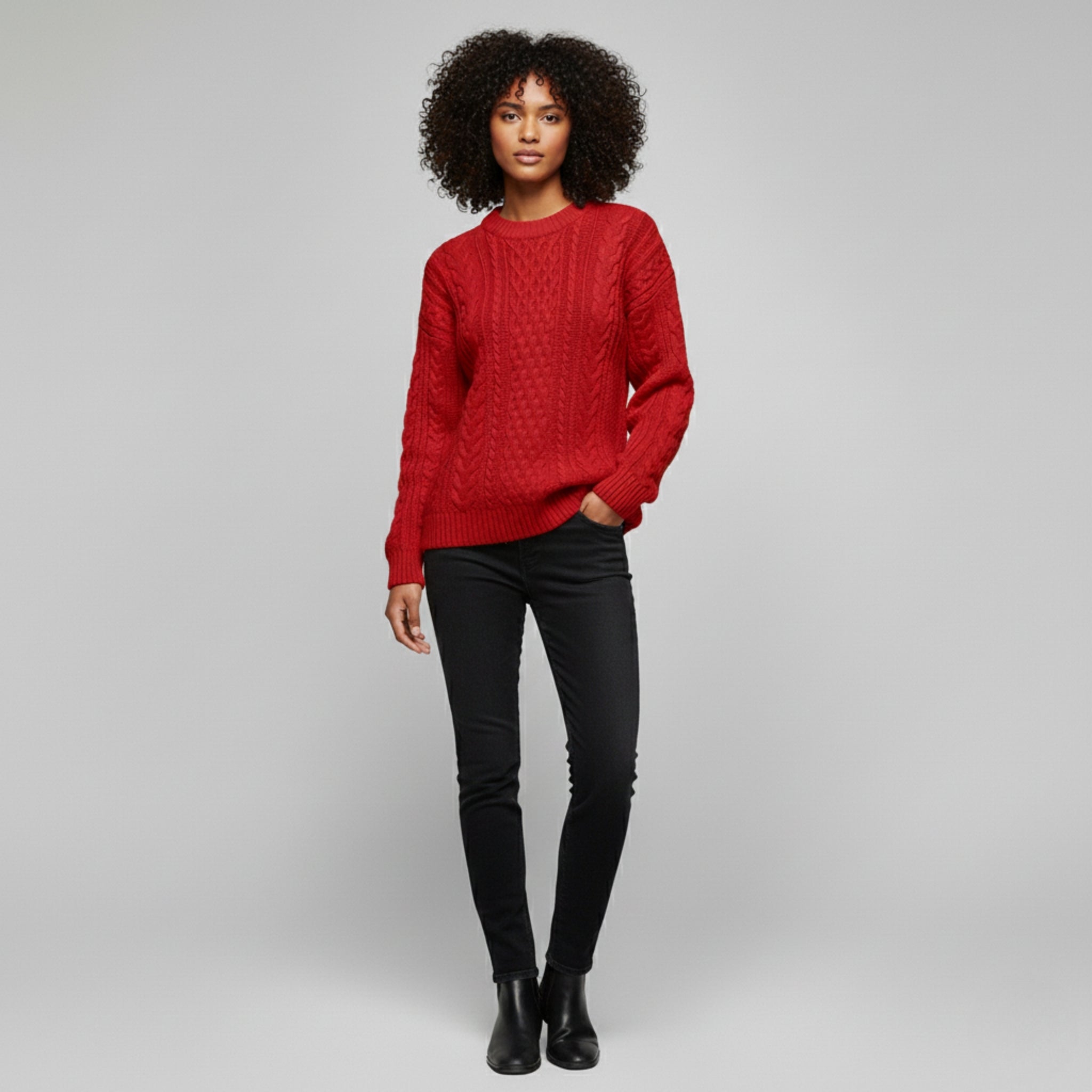 Cable Knit Wool Sweater