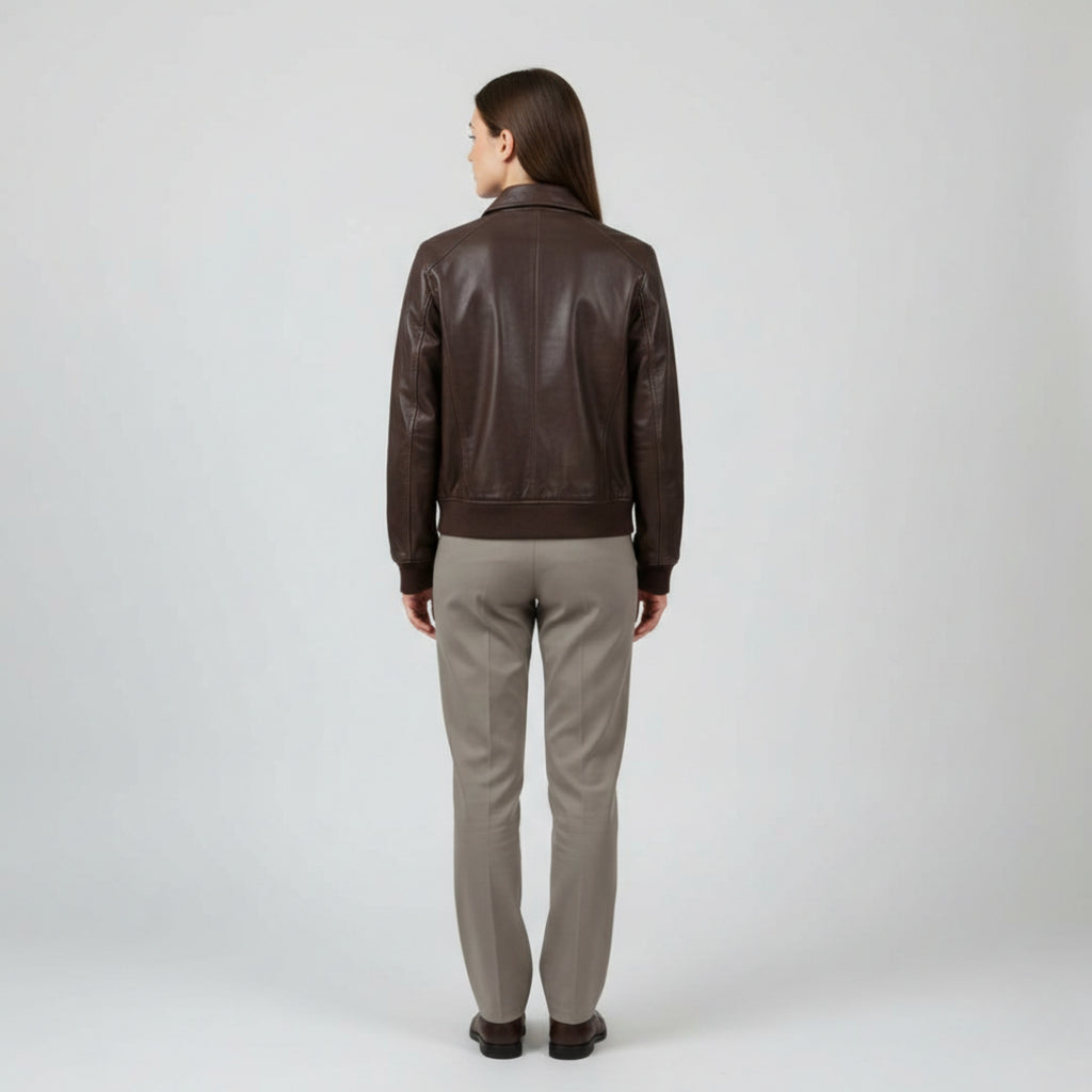 Faux Leather Bomber Jacket