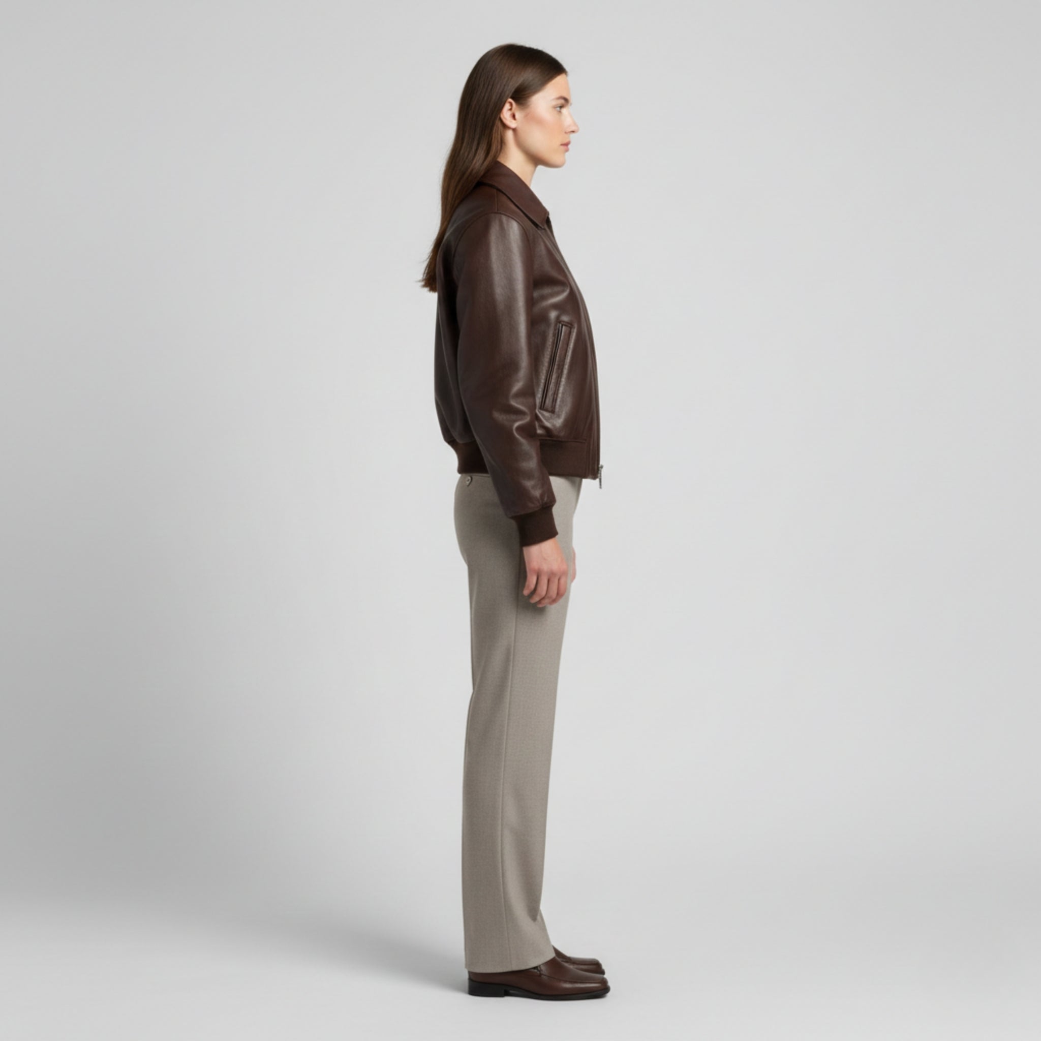 Faux Leather Bomber Jacket