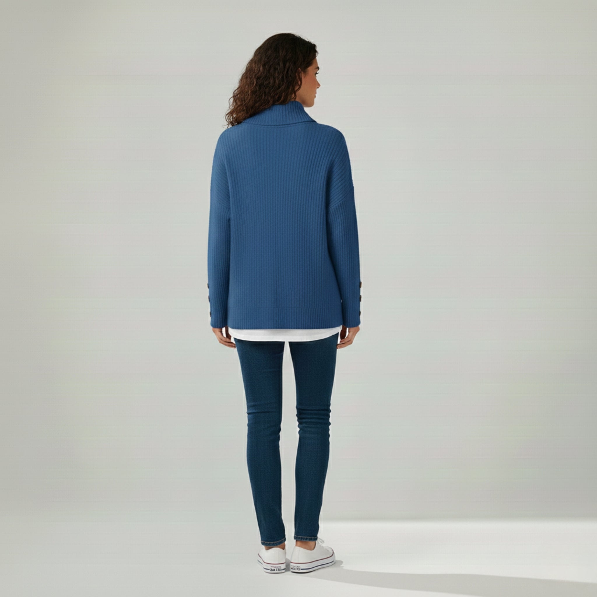 High-Collar Turtleneck Sweater